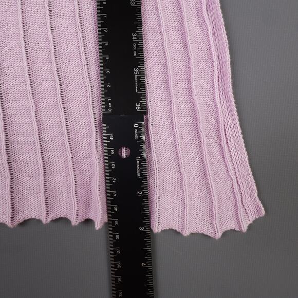 Free People Womens Small Lilac Ribbed Longline Linen Blend Duster Cardigan - Picture 3 of 8